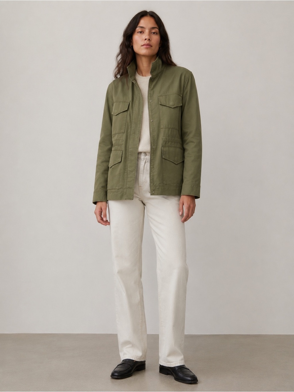 Everlane Women’s Utility Jacket – Olive Green – XS